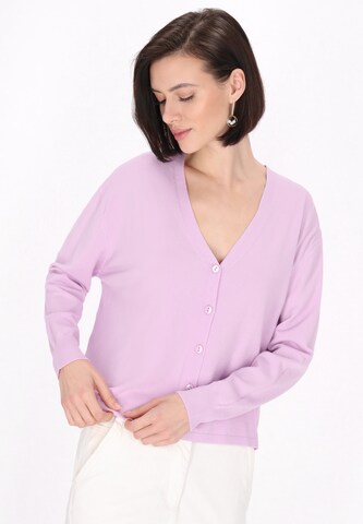 Usha Gebreid vest 'Classic Look' in Lila: voorkant