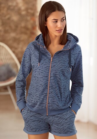 LASCANA Zip-Up Hoodie in Blue: front