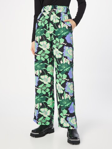 Y.A.S Wide leg Broek 'MASLO' in Zwart: voorkant