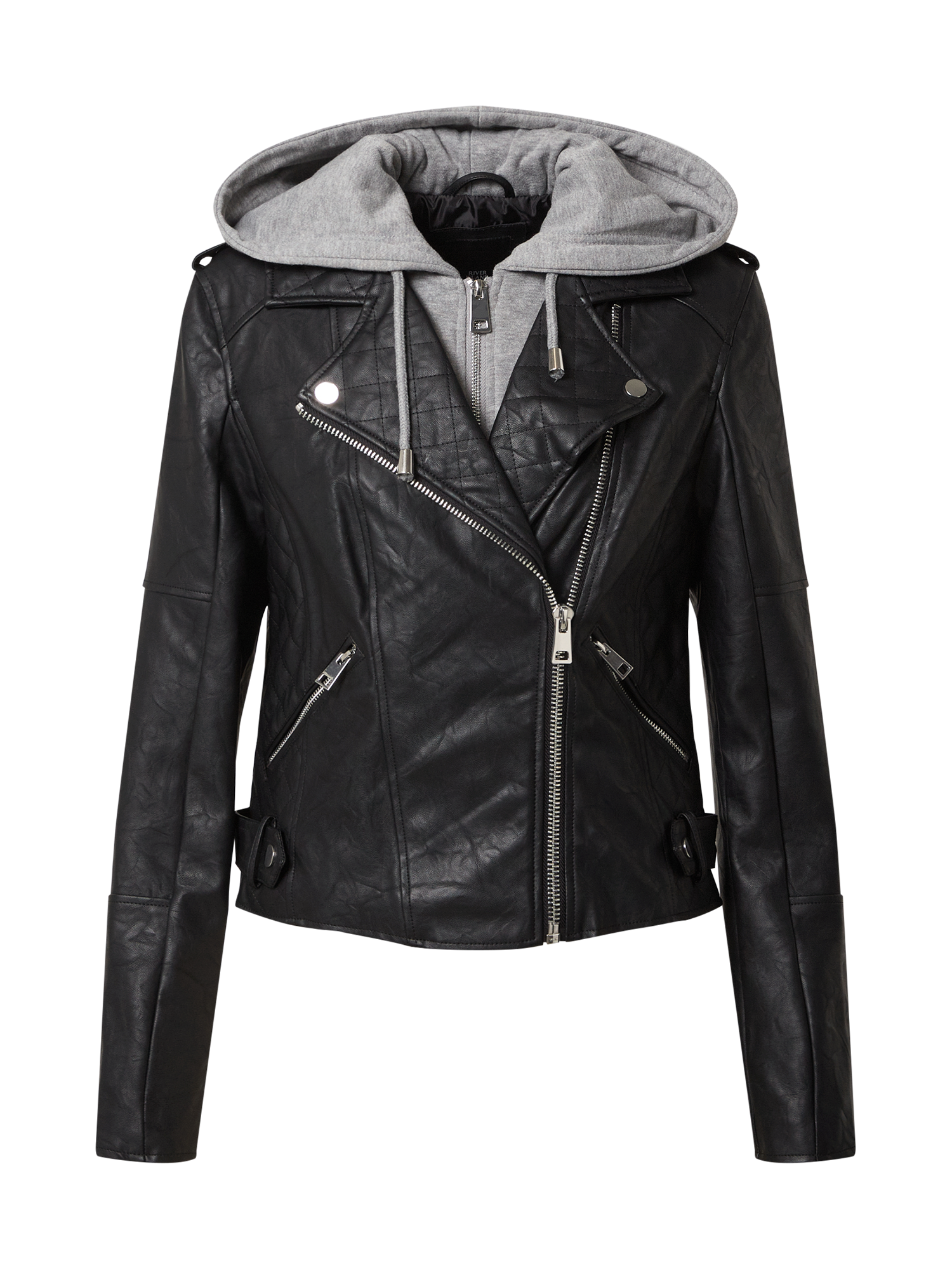 Taglie comode Donna River Island Giacca di mezza stagione in Nero Taglie comode Donna River Island Giacca di mezza stagione in Nero