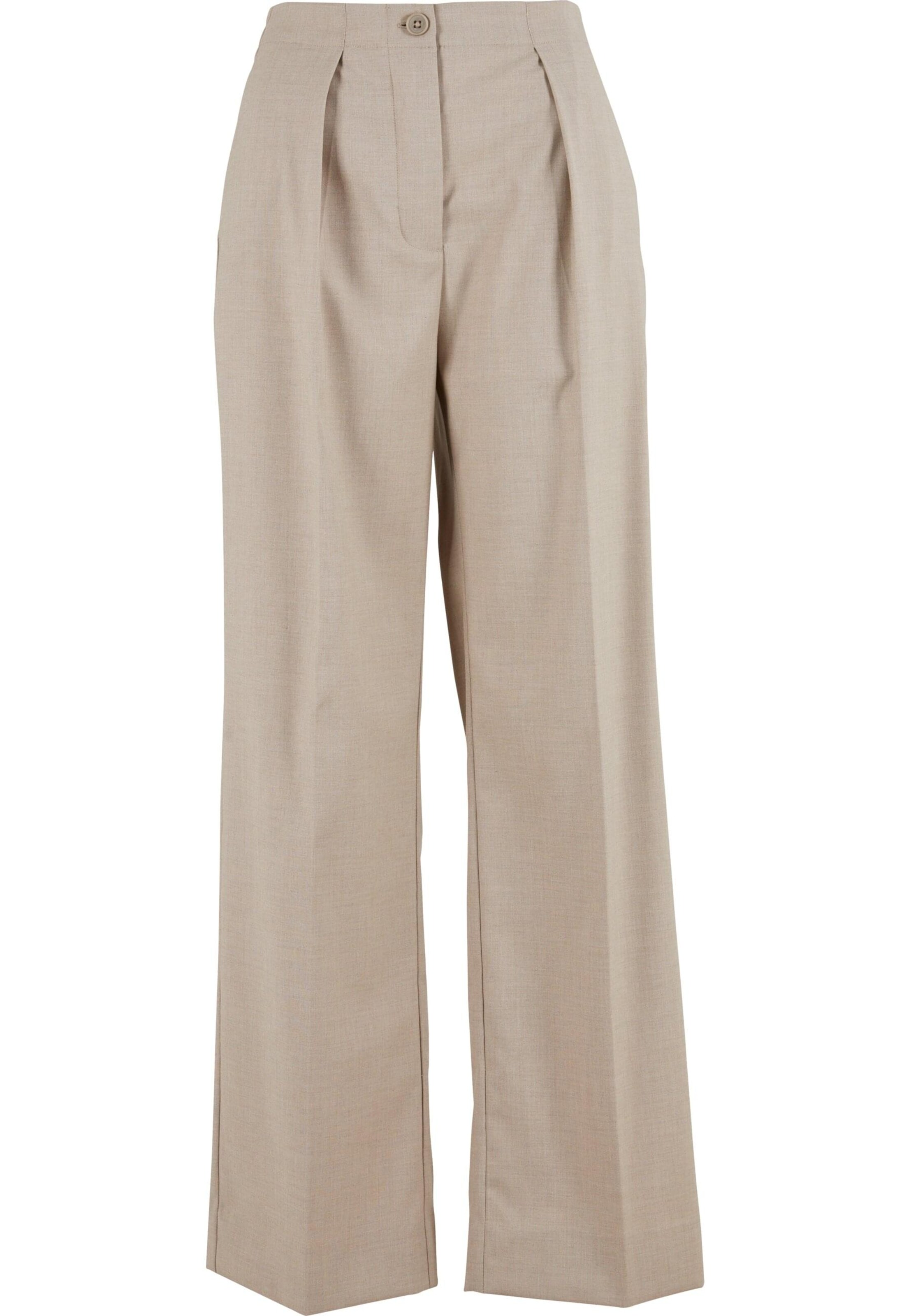 SECOND FEMALE Wide leg Pleat-Front Pants in Beige: front
