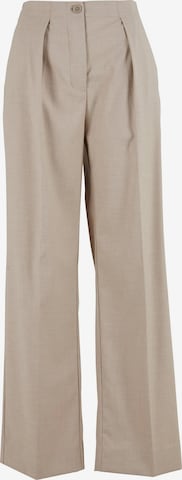 SECOND FEMALE Wide leg Pleat-front trousers in Beige: front