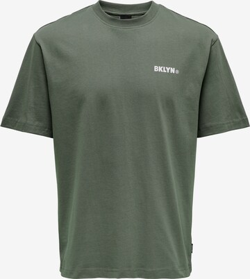 T-Shirt 'Fred' Only & Sons en vert : devant