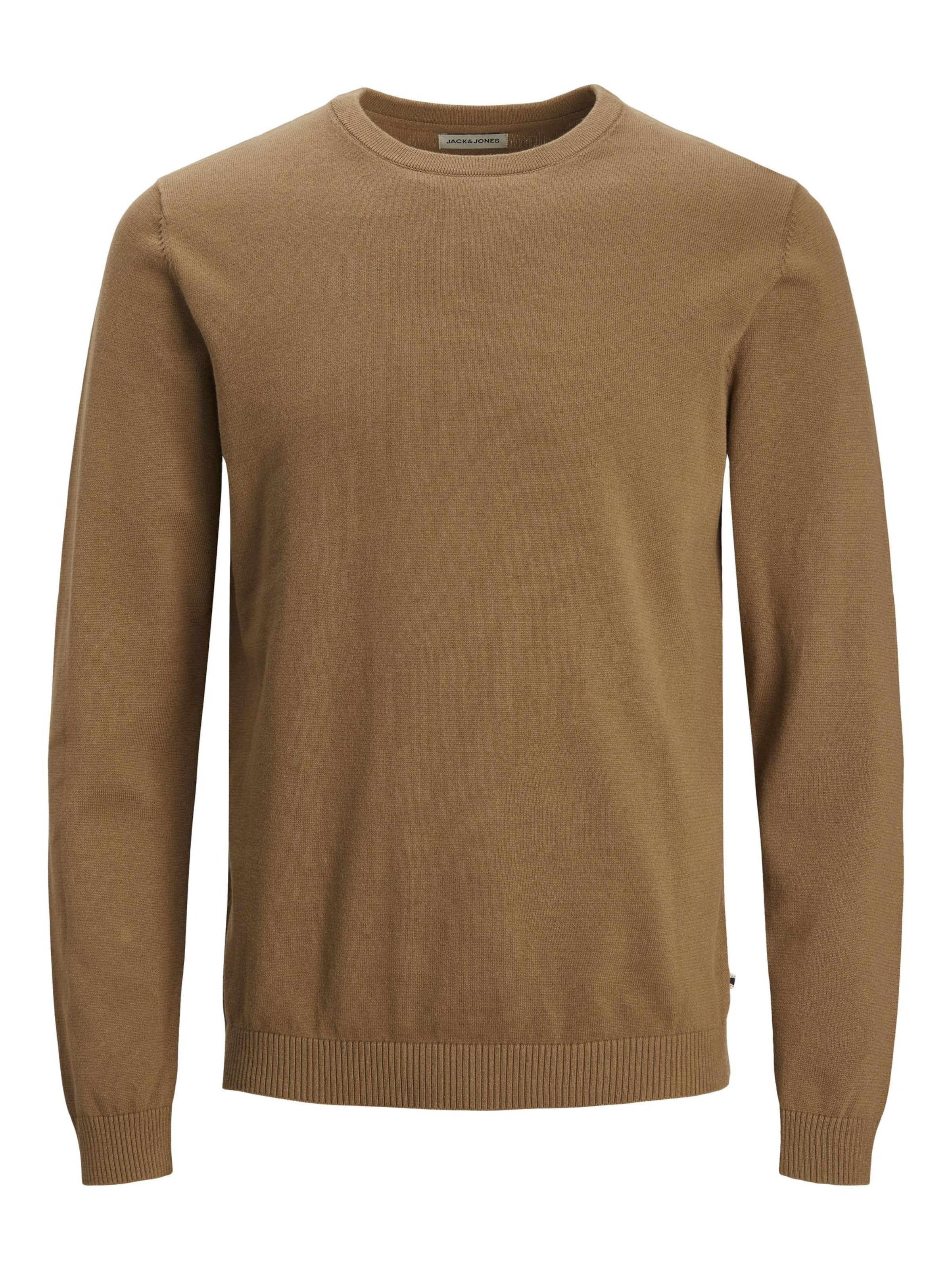 JACK & JONES Пуловер в кафяво: отпред