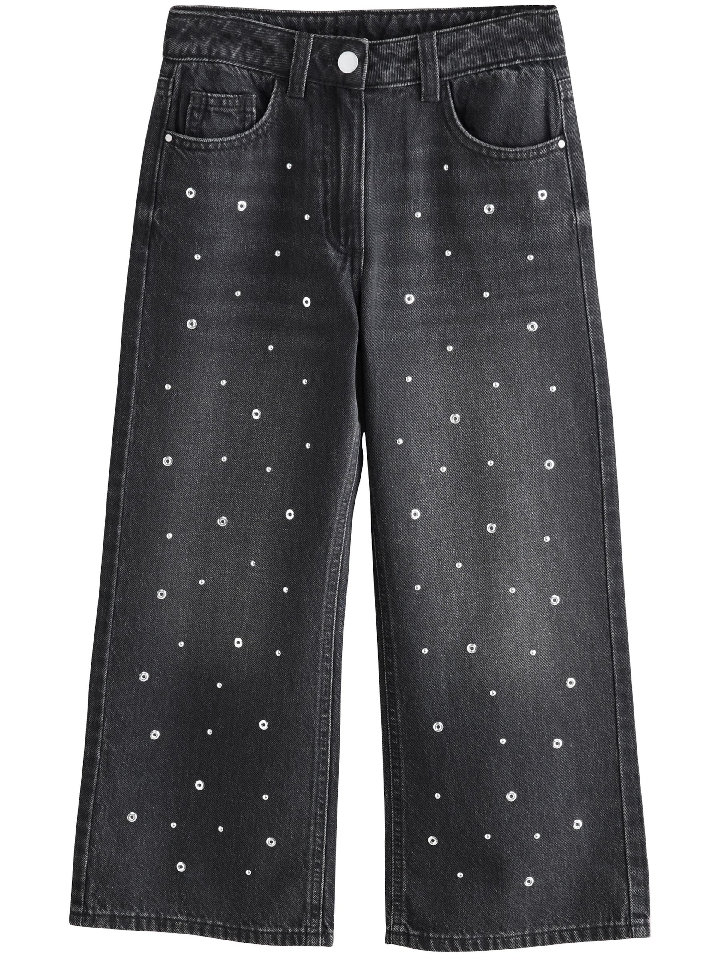 Next Широки крачоли Дънки в сиво: отпред