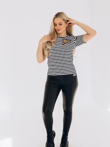 RADADA Shirt 'CROWN AND RED LIPS' in Black