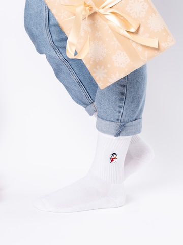 Occulto Socks 'Christmas Claus' in White