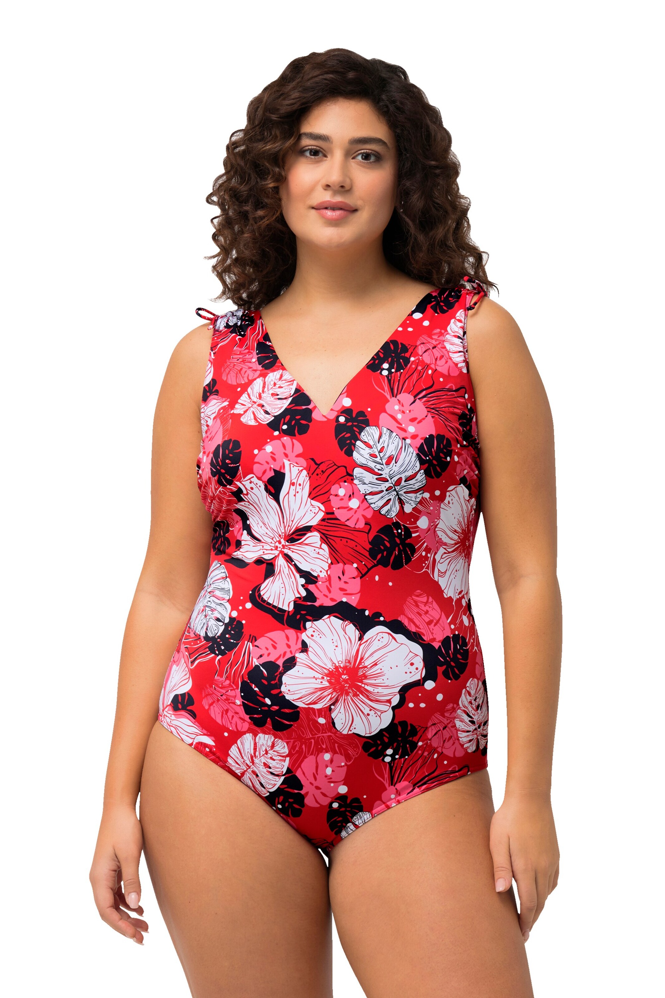 Ulla Popken Badpak in Rood: voorkant