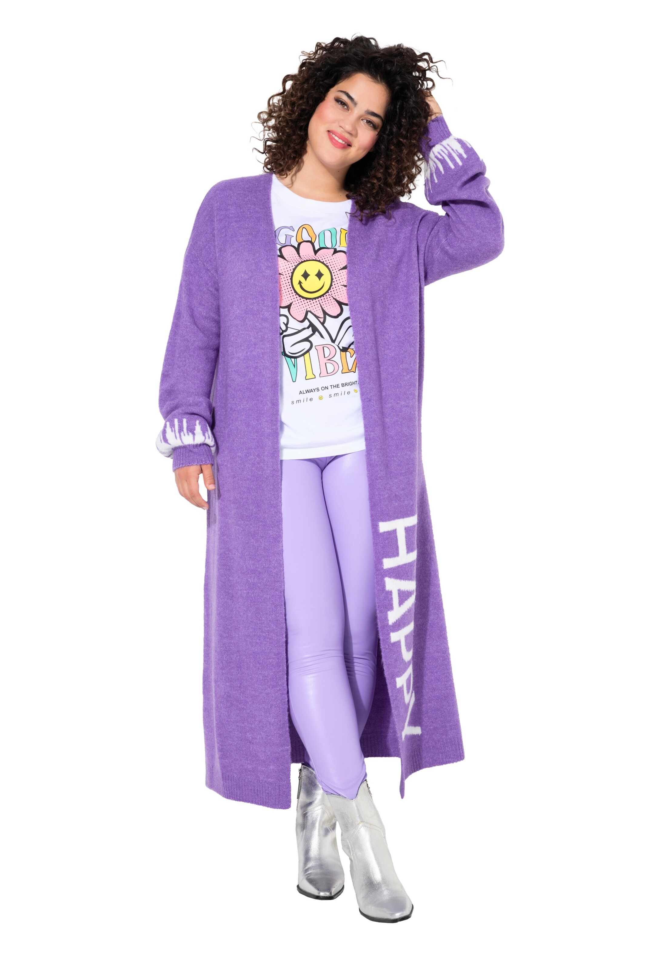 Angel of Style Strickjacke in Lila: Vorderseite