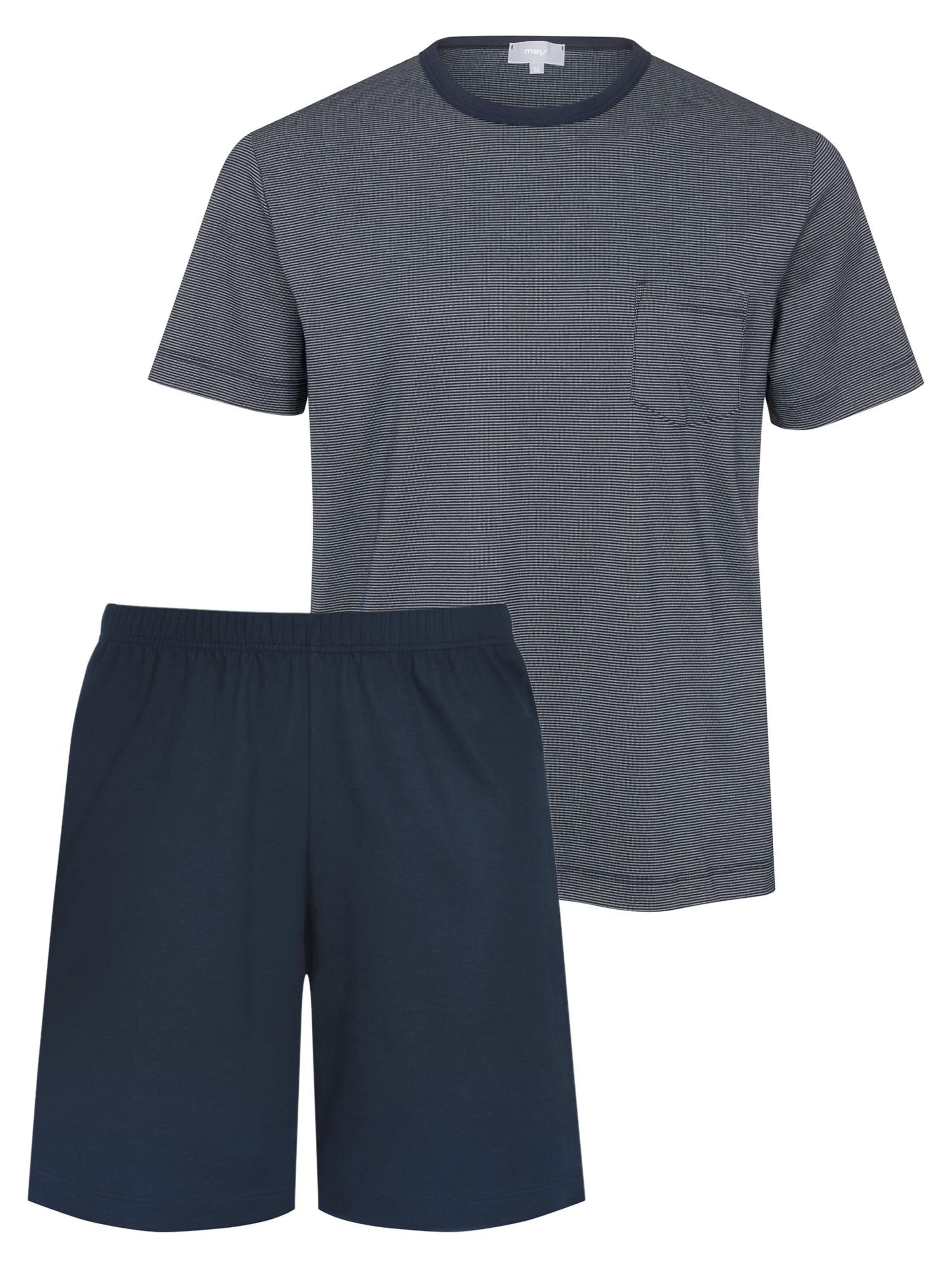 Mey Pyjama kurz 'Bennison'‌‌ in Blau: Vorderseite