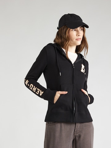 AÉROPOSTALE Sweatjacke in Schwarz: predná strana