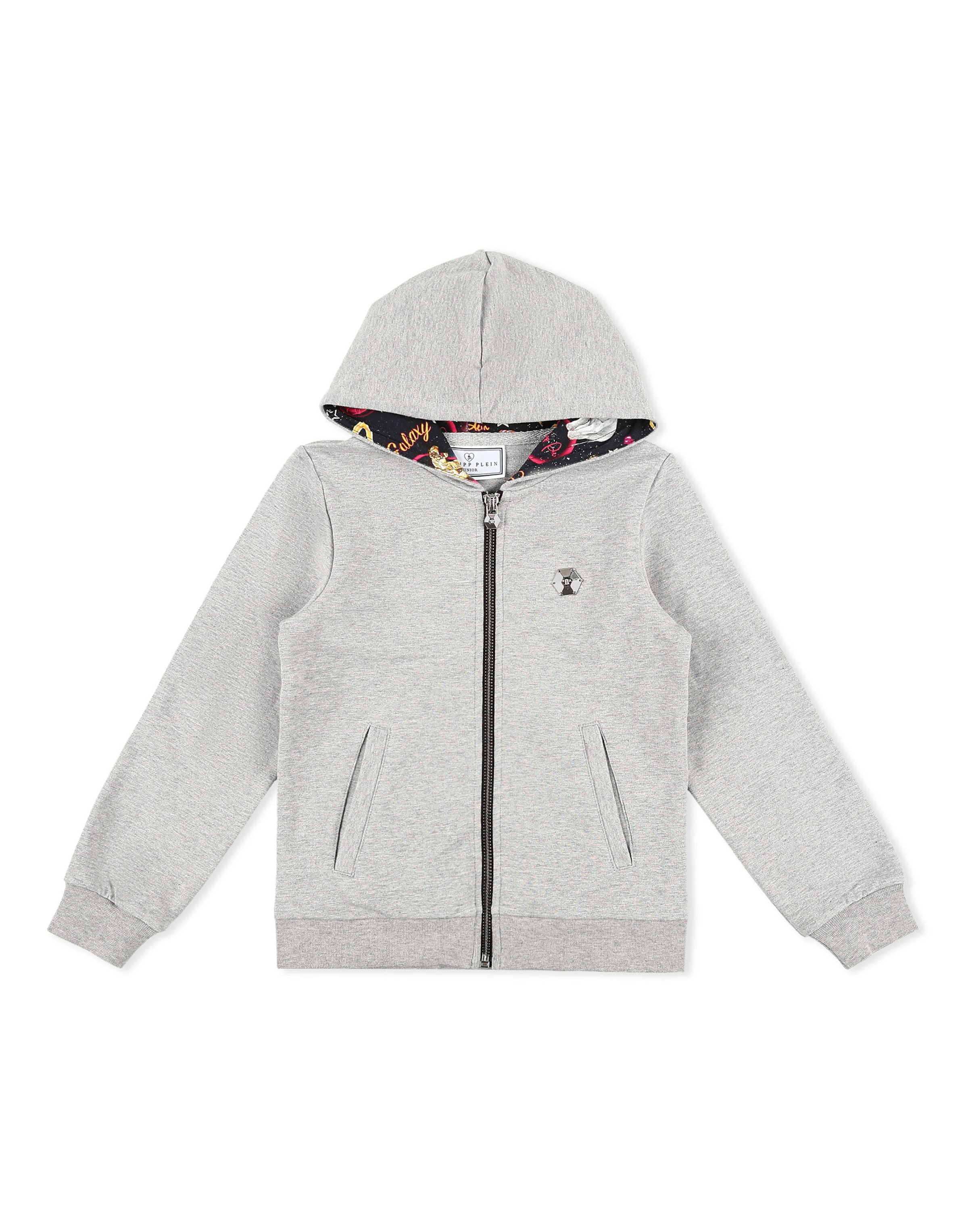 Philipp Plein - Sudadera con cremallera en gris: frente
