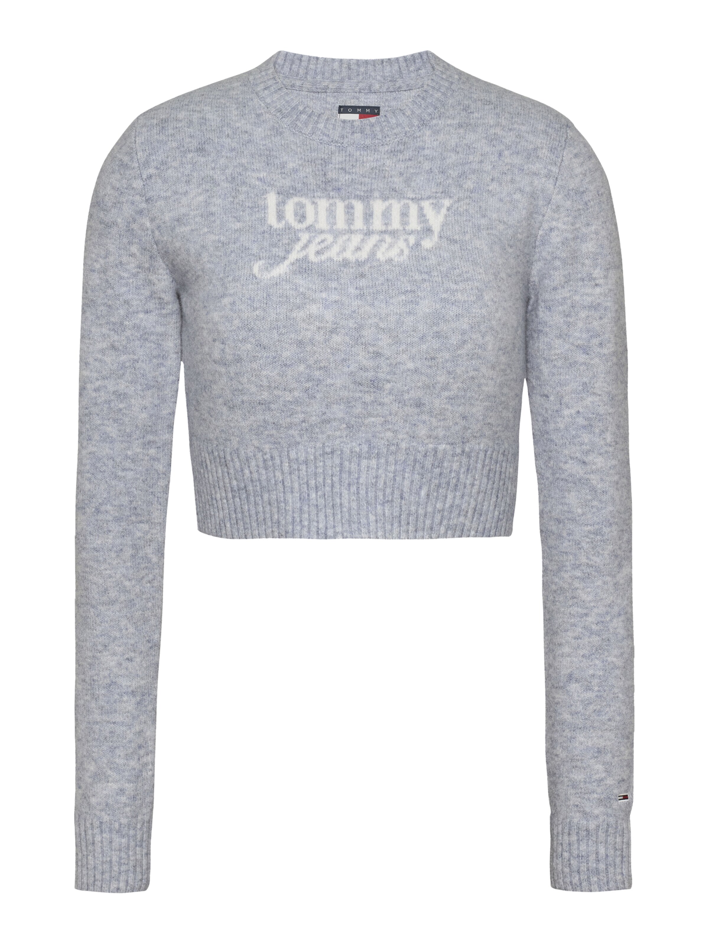 Pulover de la Tommy Jeans pe gri: față