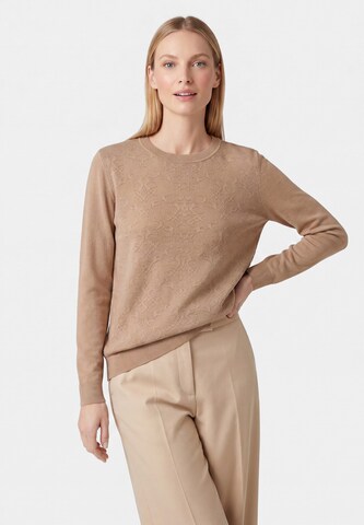usha WHITE LABEL Sweater 'Minimalistic' in Brown: front