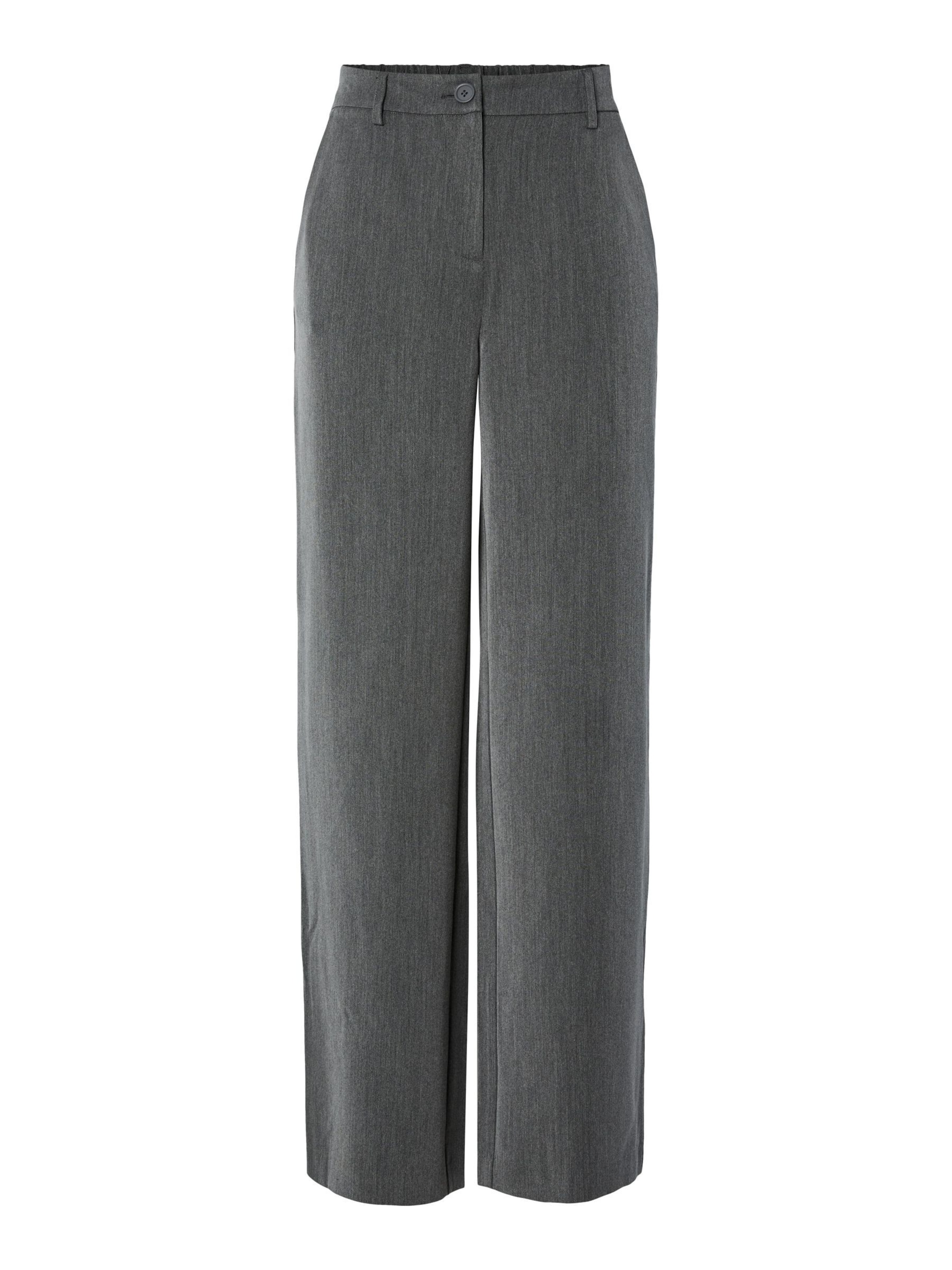 PIECES Wide leg Pants &#x27;PCKamil&#x27; in Grey: front