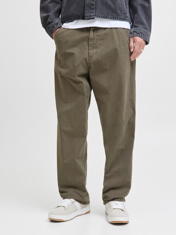 JACK & JONES Wide Leg Hose 'JPSTALEX EMBER' in Grau: Vorderseite
