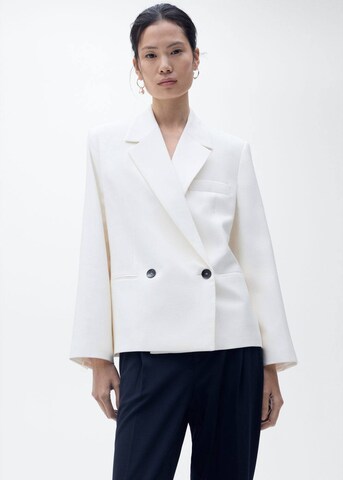 MANGO Blazer 'Sanremo' in White: front