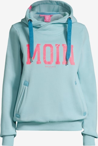 Sweat-shirt 'Sünn - Moin' salzhaut en bleu : devant