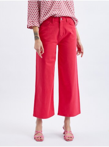 Orsay Wide leg Jeans in Red: front