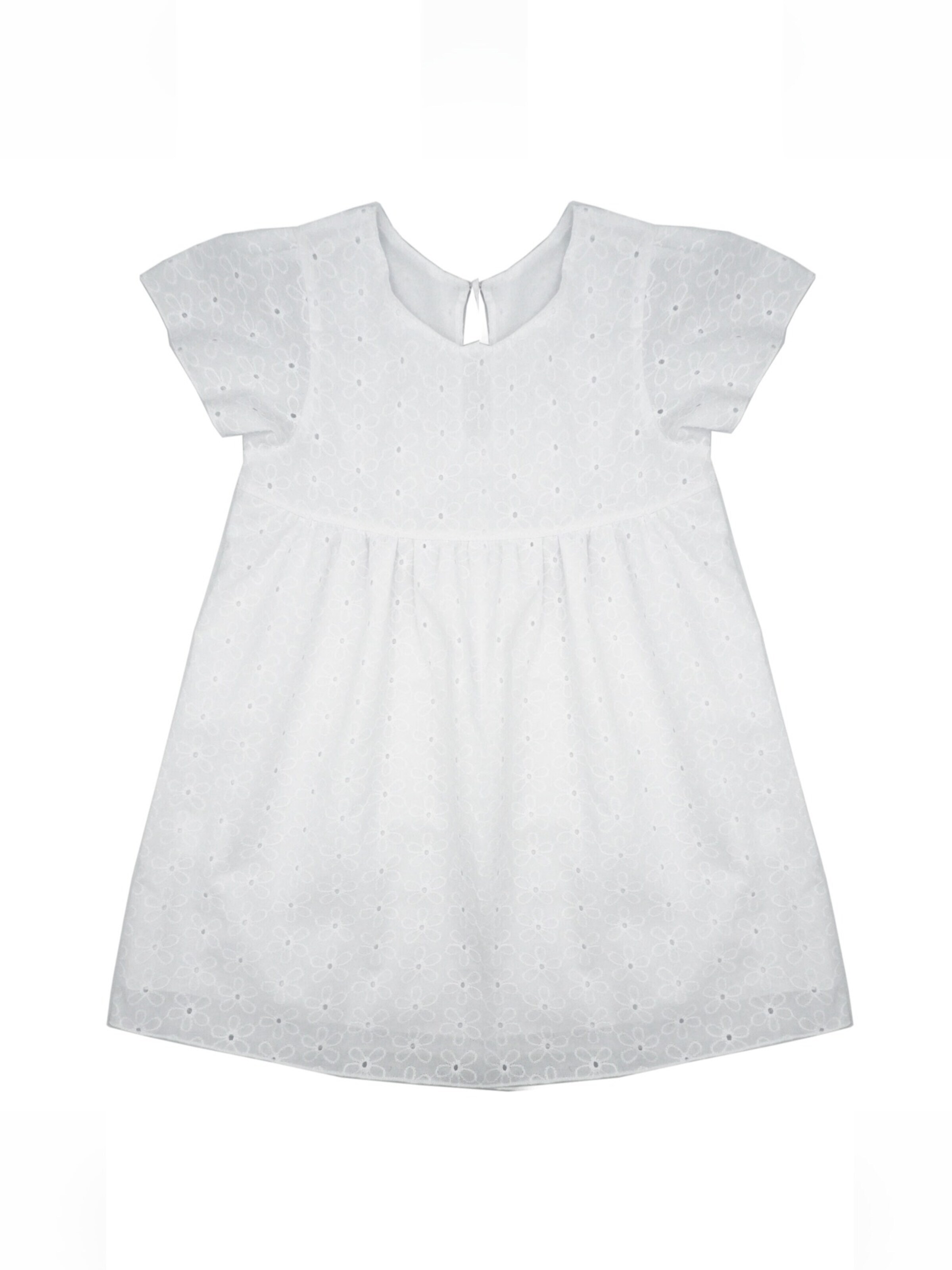 MAXIMO Dress 'GOTS MINI GIRL-Kleid, festlich kurzer Arm, bestickter Stoff, Futter' in 110-116 in White, Item view