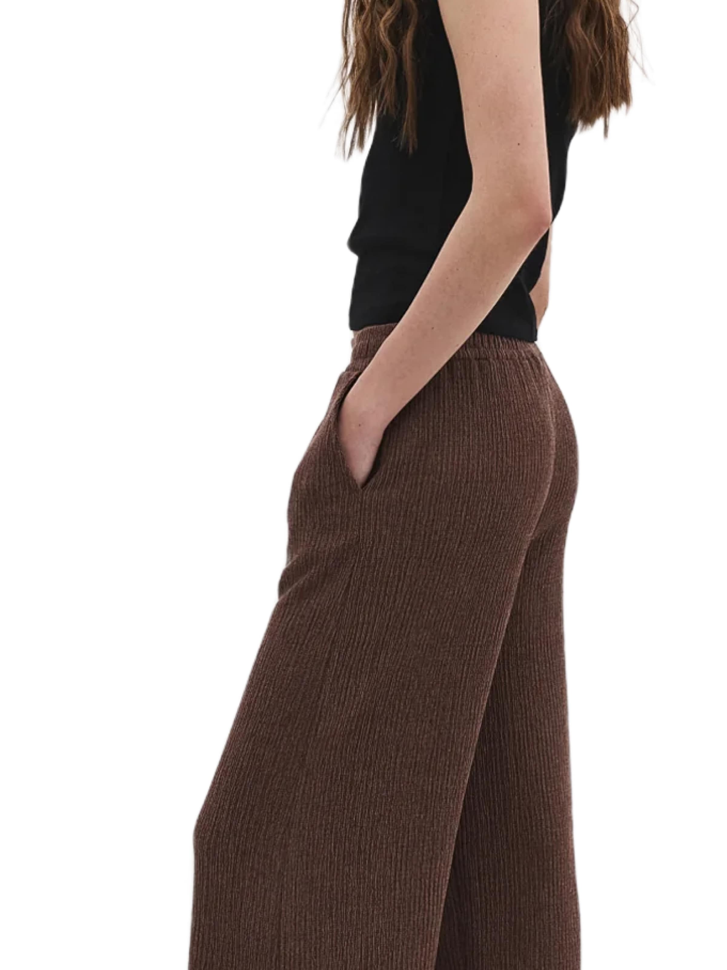 No Matter What Wide Leg Hose in Braun