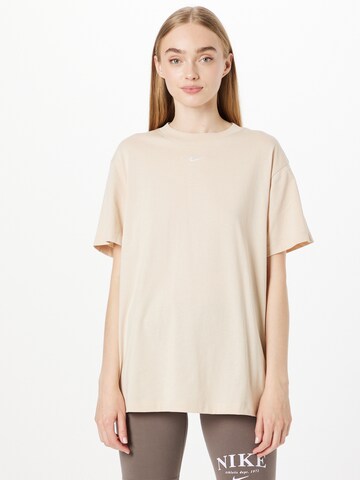 Nike Sportswear T-shirt 'Essential' i beige: framsida