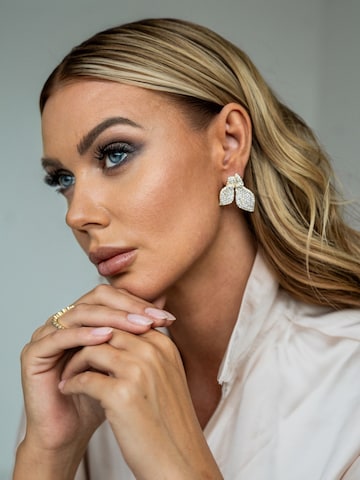 CLASSYANDFABULOUS Jewelry Ohrringe 'Crystal Leaf' in Gold