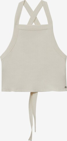 Pull&Bear Broderad topp i beige: framsida