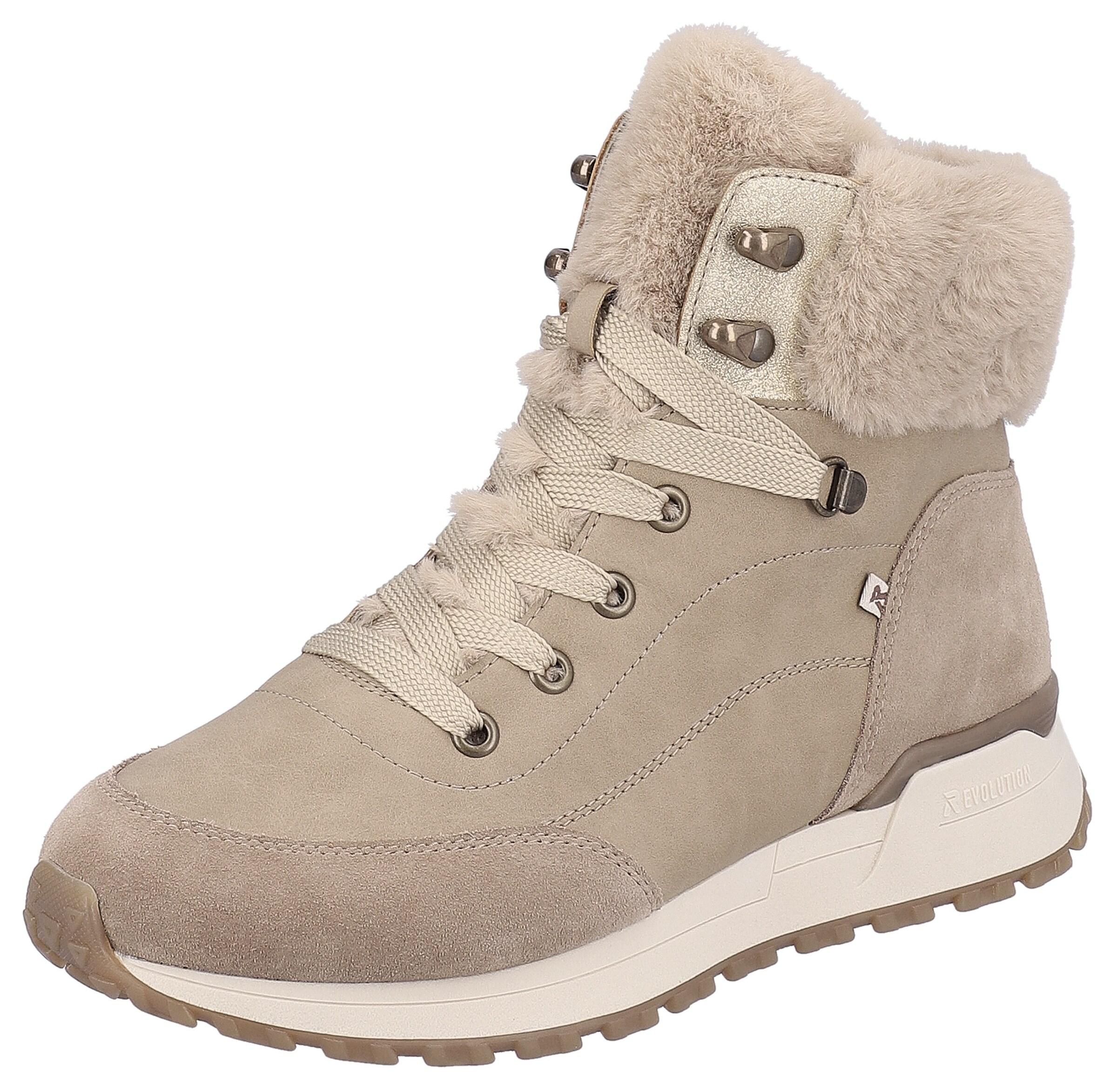 Bottines à lacets Rieker Sport en beige : devant