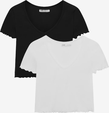 Tricou de la Pull&Bear pe negru: față