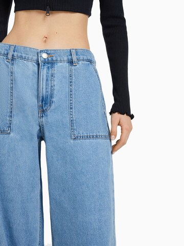 Wide Leg Jean Bershka en bleu