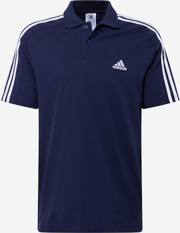 ADIDAS SPORTSWEAR Performance Shirt 'Essentials Piqu�é Embroidered Small Logo 3-Stripes' in Blue: front