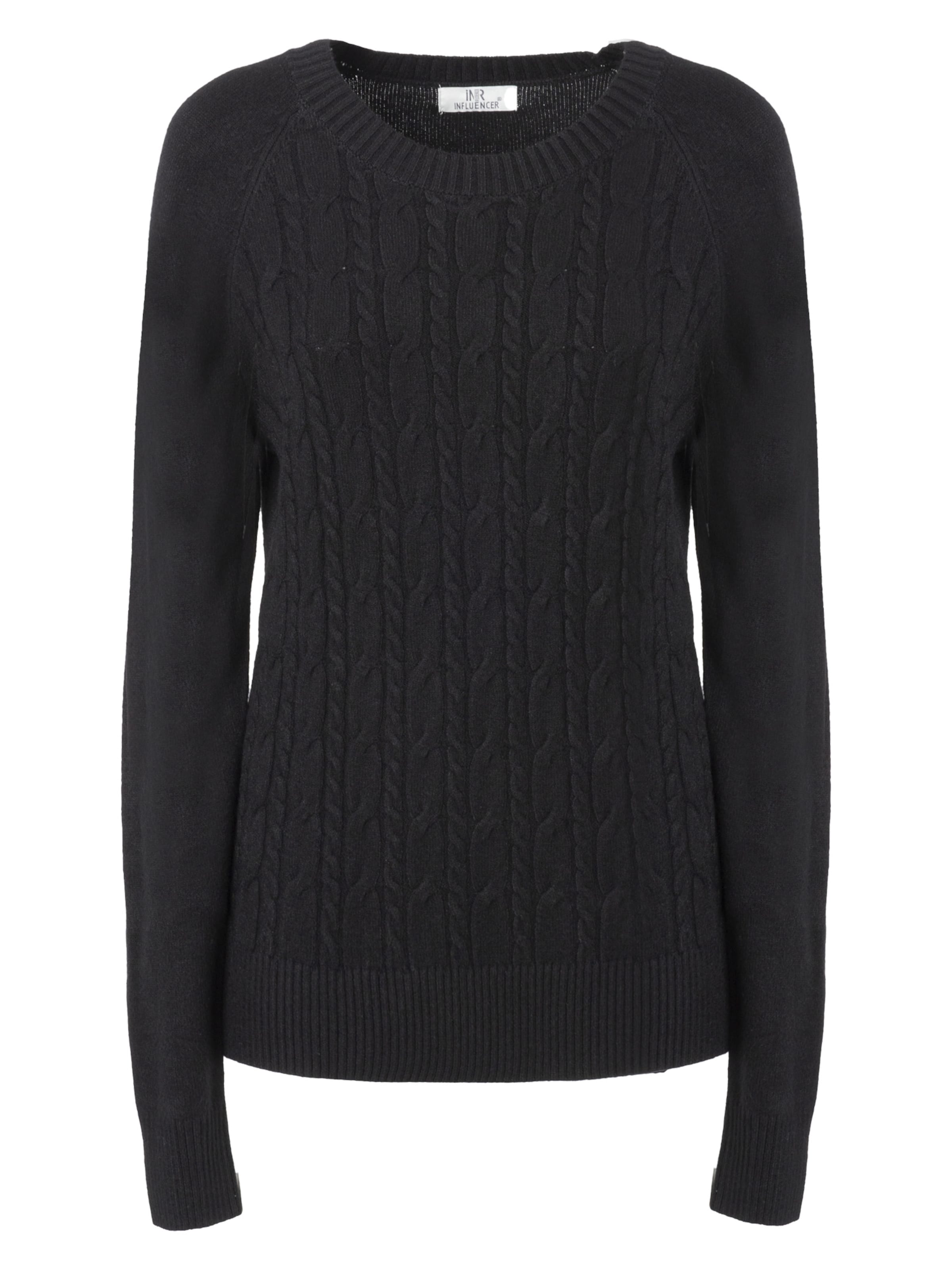 Influencer Pullover 'Cable' in Schwarz: Vorderseite