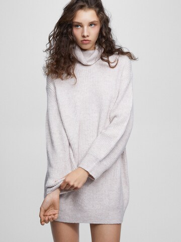 Pull&Bear Gebreide jurk in Beige: voorkant