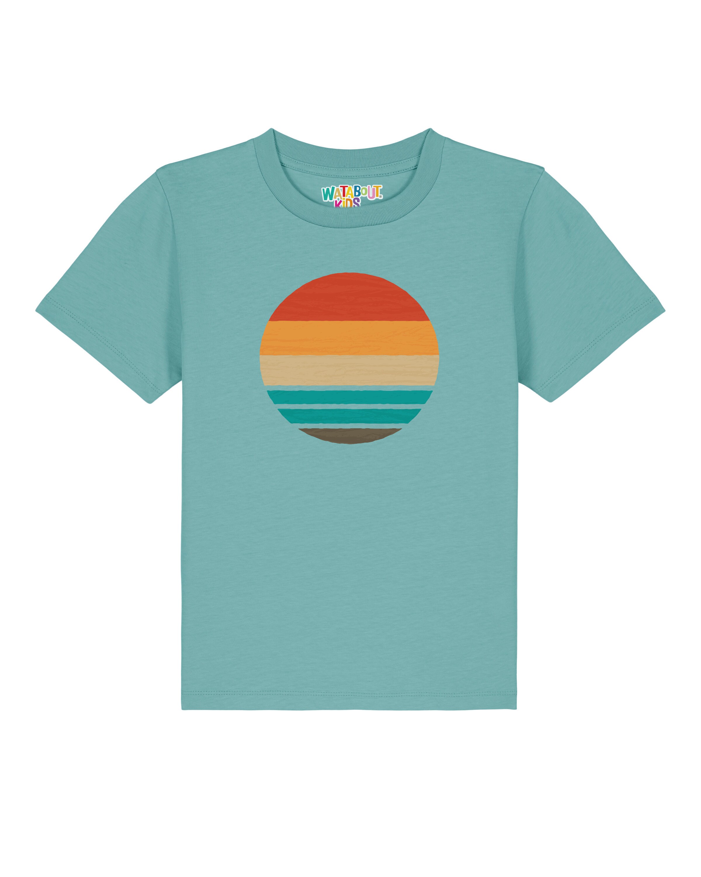 T-Shirt 'Retro Sunset Ocean' watabout.kids en bleu : devant