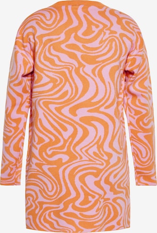 swirly Knit Cardigan in Orange