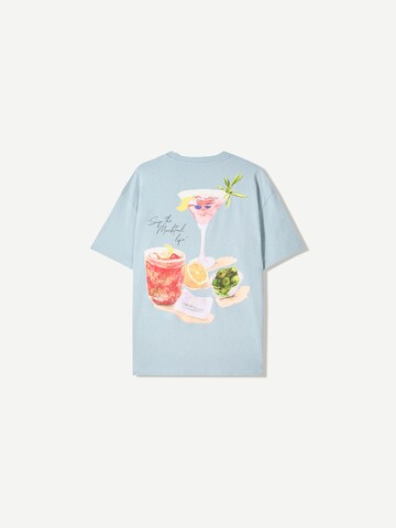 T-Shirt Bershka en bleu