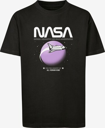 F4NT4STIC Shirt 'NASA Shuttle Orbit' in Zwart: voorkant