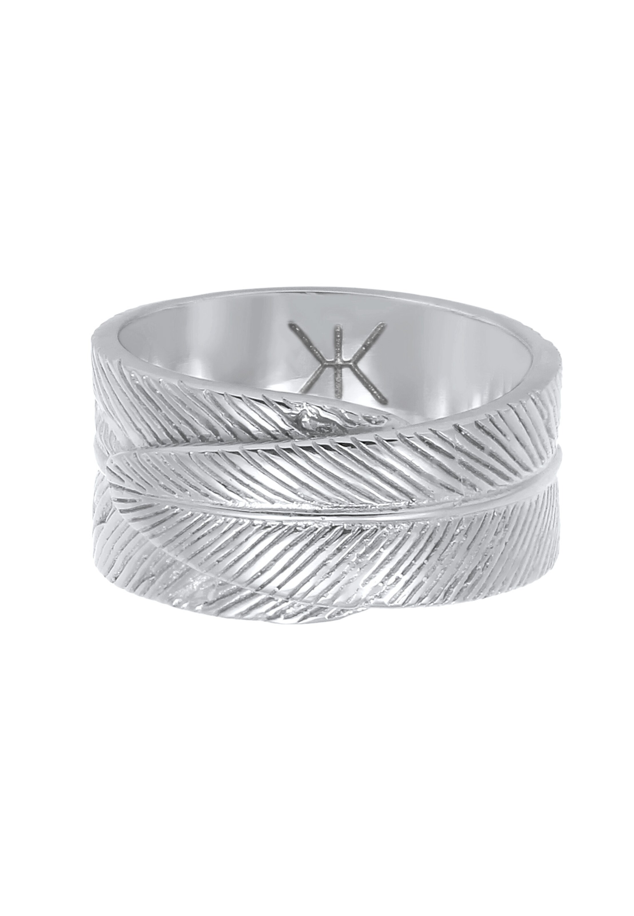 KUZZOI Ring 'Feder' in Zilver