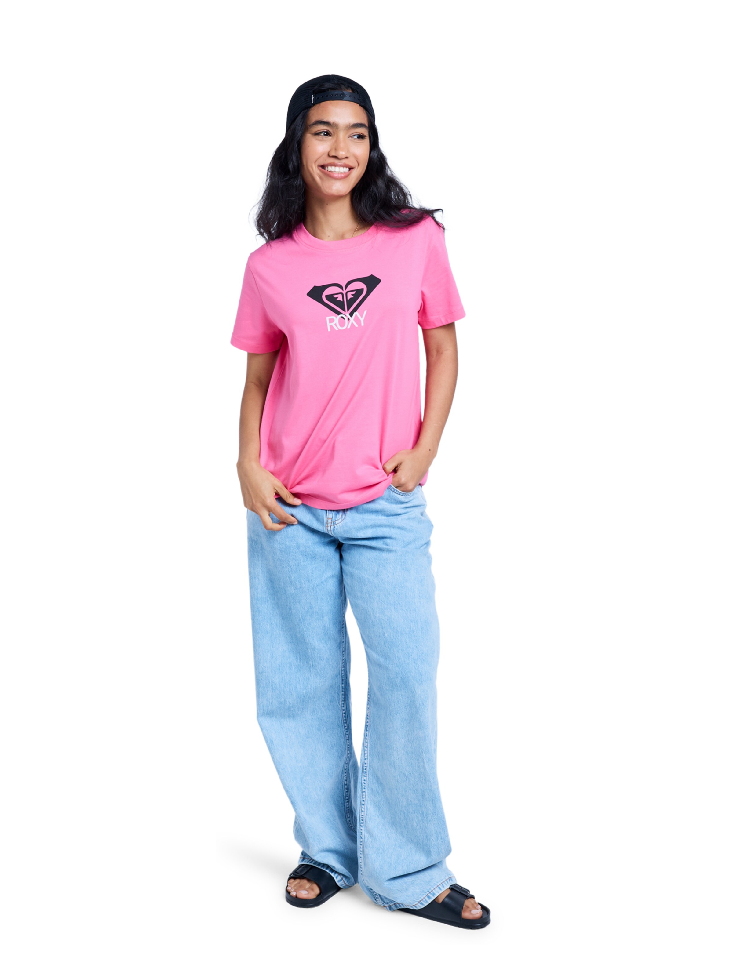 ROXY Performance Shirt 'Ocean Road Art' in Pink
