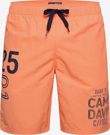 CAMP DAVID Board Shorts in Orange: front