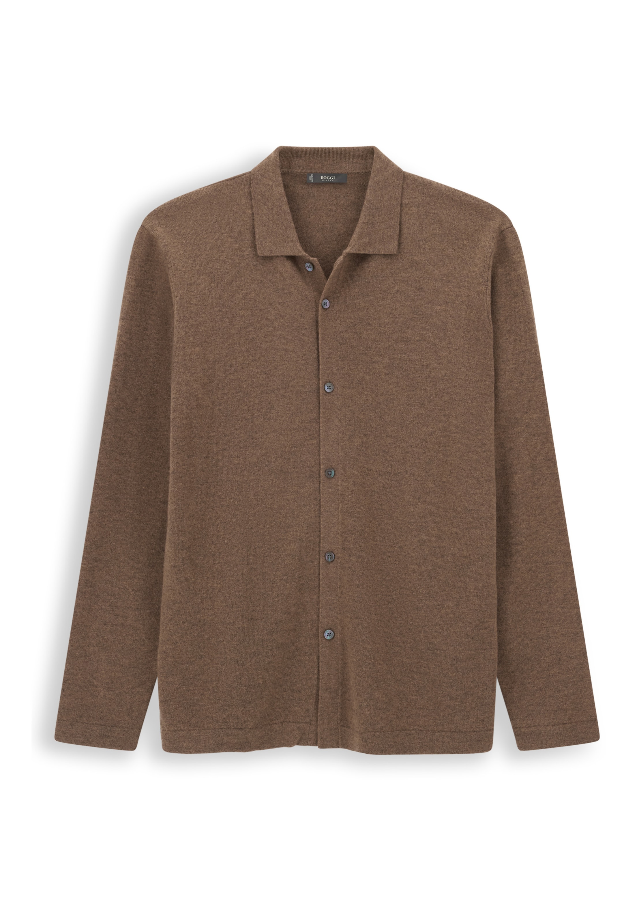 Boggi Milano Regular fit Overhemd in Bruin: voorkant