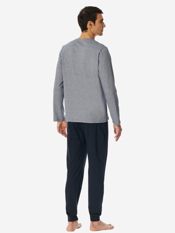 SCHIESSER Pajamas long 'Casual Essentials' in Blue