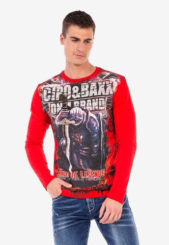 CIPO & BAXX Shirt in Rood: voorkant