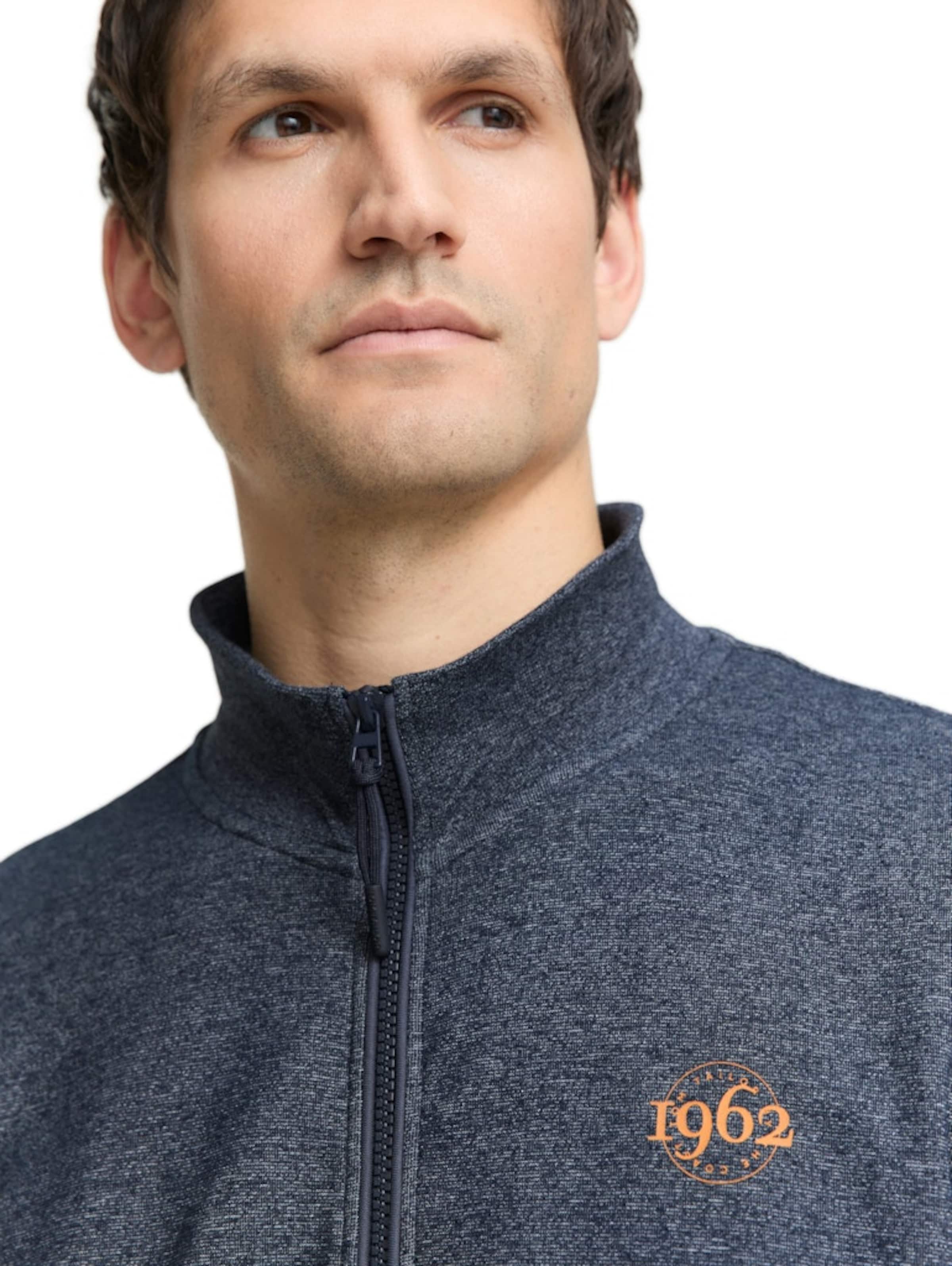 TOM TAILOR Zip-Up Hoodie in Blue