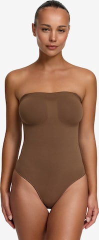 Body modelant 'Trägerloser Bodysuit Sculpting Shapewear mit String' cfab (formerly creamy fabrics) en marron : devant
