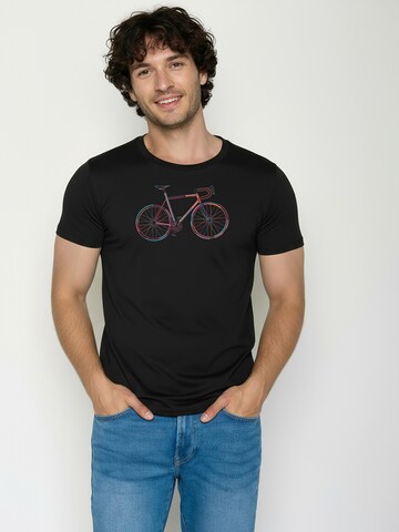 GREENBOMB Shirt ' Guide Colors ' in Zwart: voorkant