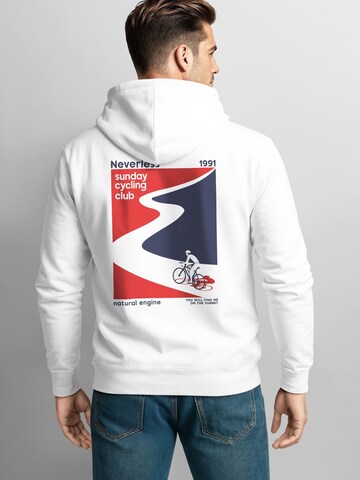 Neverless Zip-Up Hoodie 'Sunday Cycling Club' in White