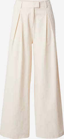 millane - Pierna ancha Pantalón plisado en beige: frente