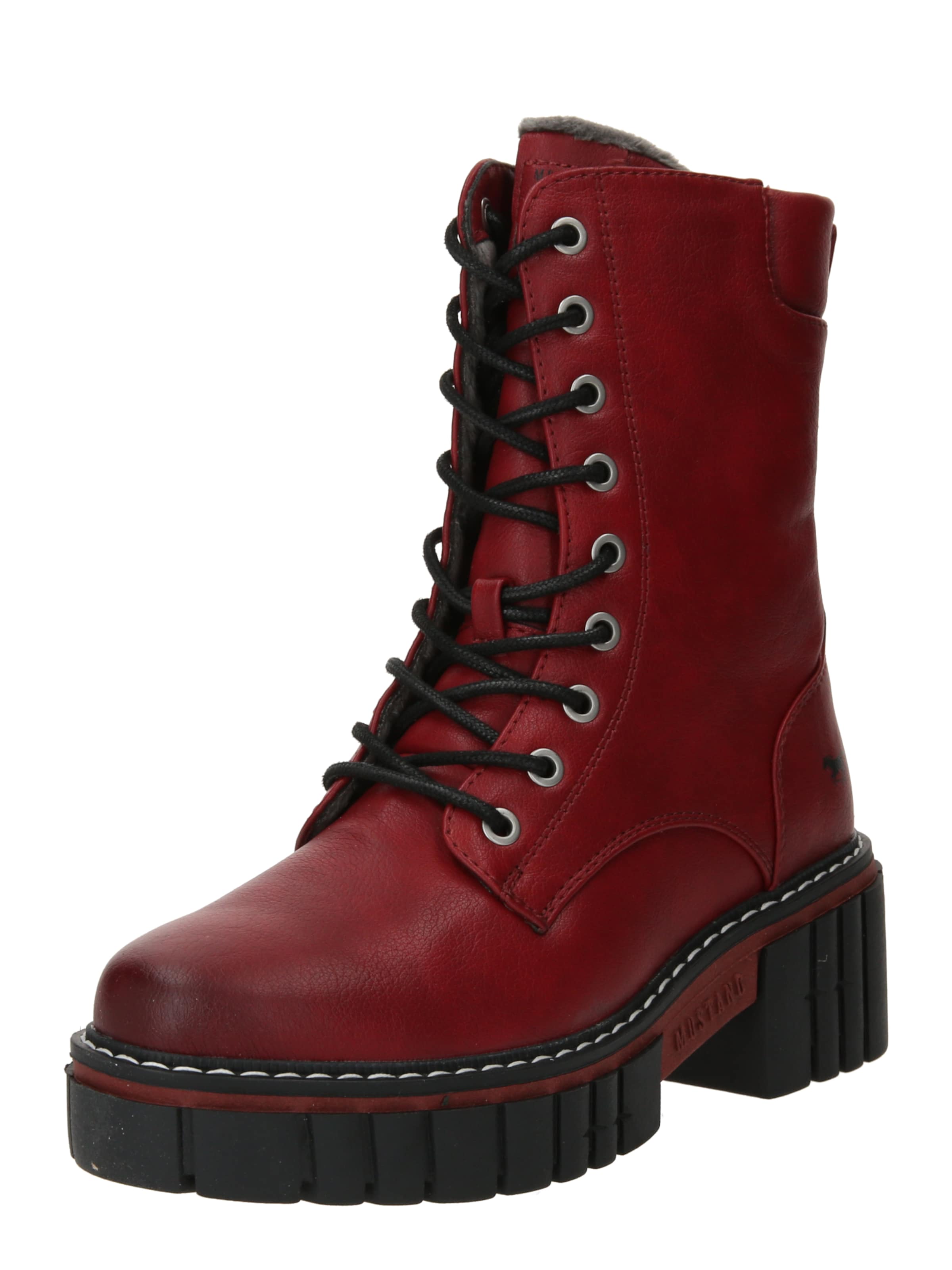 Bottines à lacets MUSTANG en rouge : devant